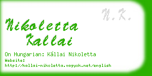 nikoletta kallai business card