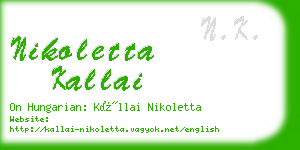 nikoletta kallai business card